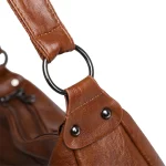 Sac à bandoulière en cuir, de grande capacité, style vintage, décontracté et pratique – Image 13