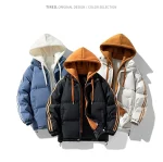 Veste doudoune à capuche épaissie, à l’épreuve du vent, décontractée – Image 2