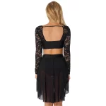 Costume de danse lyrique pour femme, à manches longues, 2 pièces – Image 6