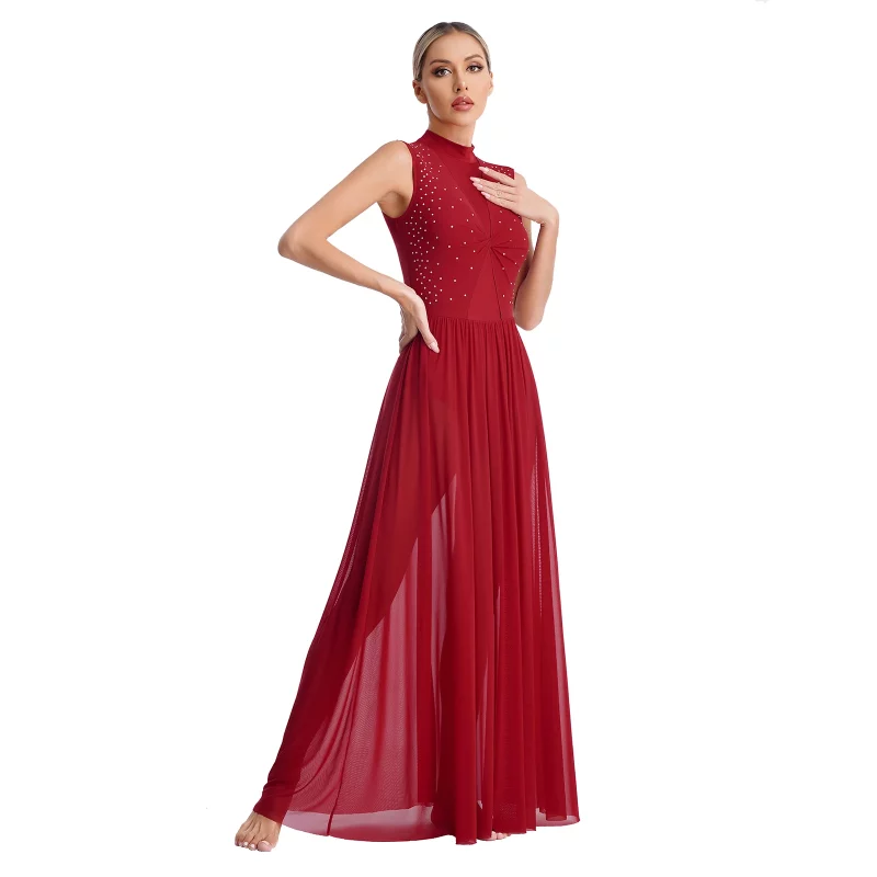 Sadd9bef0fbed46e0be7144c1d7ca93dfK Robe de danse torsadée, maille transparente, danse lyrique de ballet, costume de scène – Image 3