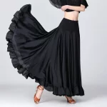Jupe longue de danse latine, taille haute, Flamenco – Image 2