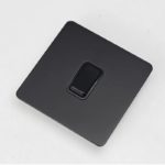 Interrupteur d’éclairage en acier inoxydable, à bouton-poussoir, 2 voies, Rj45, TV, Type 86, noir