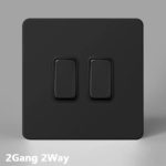 Interrupteur d’éclairage en acier inoxydable, à bouton-poussoir, 2 voies, Rj45, TV, Type 86, noir – Image 4