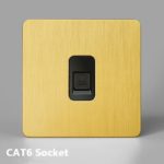 Interrupteur d’éclairage en acier inoxydable, à bouton-poussoir, 2 voies, Rj45, TV, Type 86, Or – Image 11