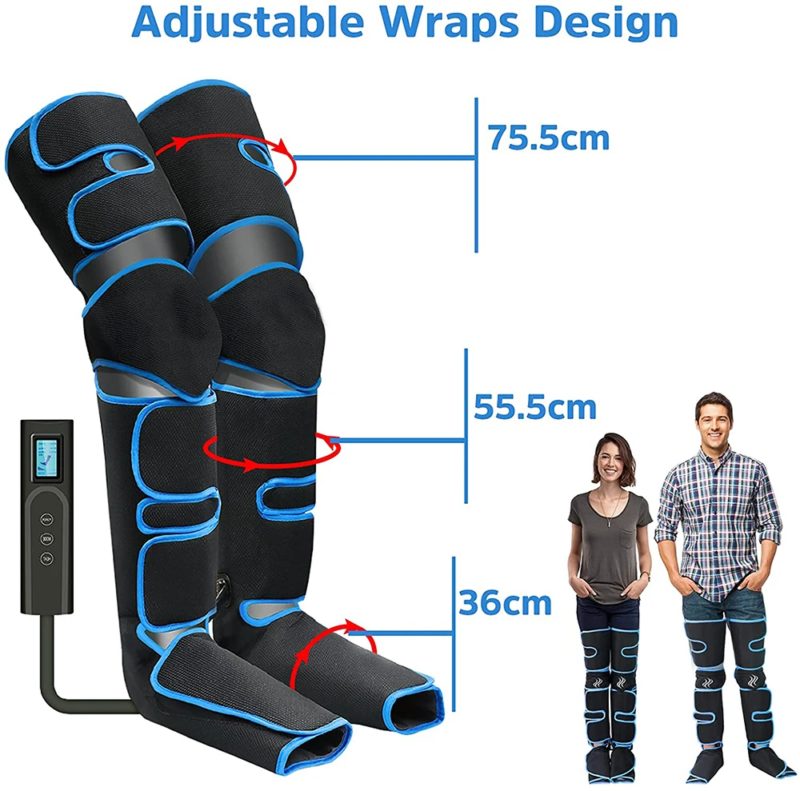 Masseur de jambes à compression d'air, rechargeable, 3 intensités et 6 modes – Image 5
