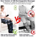 Masseur de jambes à compression d'air, rechargeable, 3 intensités et 6 modes – Image 7