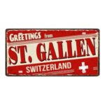Plaque en métal, Basel, Bern, Geneva, Luzern, Lausanne, St. Gallen, Zürich, 30 x 15 cm – Image 7