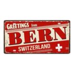 Plaque en métal, Basel, Bern, Geneva, Luzern, Lausanne, St. Gallen, Zürich, 30 x 15 cm – Image 6