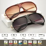 Lunettes de soleil carrées rétro unisexe, verres dégradés, UV400 – Image 3