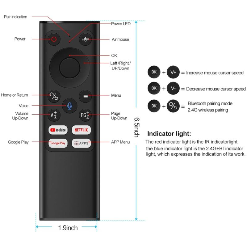 Télécommande sans fil X9-A, 2.4G, rechargeable, Voice Air, Android, Windows – Image 6