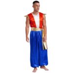 Costume de prince arabe pour homme avec ceinture, combinaison en satin, déguisement – Image 4