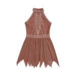 Costume de danse de ballet, patinage artistique pour enfant, justaucorps en maille, strass – Image 4