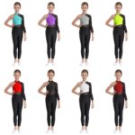 Combinaison de danse pour enfant, maille transparente, strass – Image 2