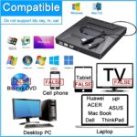 Lecteur optique externe 4 en 1, CD, DVD, RW, VCD, USB 3.0 Type C, avec carte SD, graveur de DVD, lecteur pour ordinateur portable – Image 6