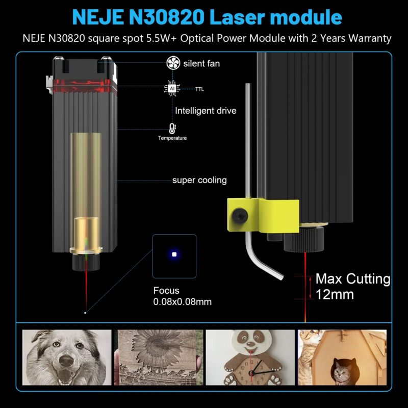Graveur laser portable NEJE 3, CNC de découpe de précision 0.075mm, zone de travail 170 x 170 mm – Image 3
