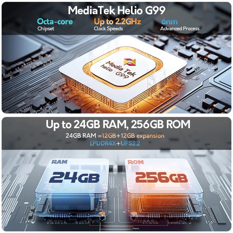 Smartphone Ulefone Note 17 Pro, écran incurvé AMOLED 6.78″ 2400 x 1080 FHD+, 120Hz, 12 + 256 Go, Android 13 – Image 3