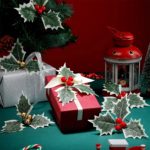 Lot de 50 feuilles et baies de houx artificielles, pour décoration – Image 4