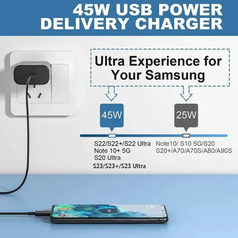 177804-5pesl4.jpg Chargeur rapide 45W avec câble USB C, pour une large gamme d'appareils, Samsung EP-T4510 – Image 4