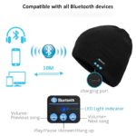 Bonnet tricoté avec écouteurs sans fil Bluetooth 5.0 avec micro, longue durée de veille – Image 3