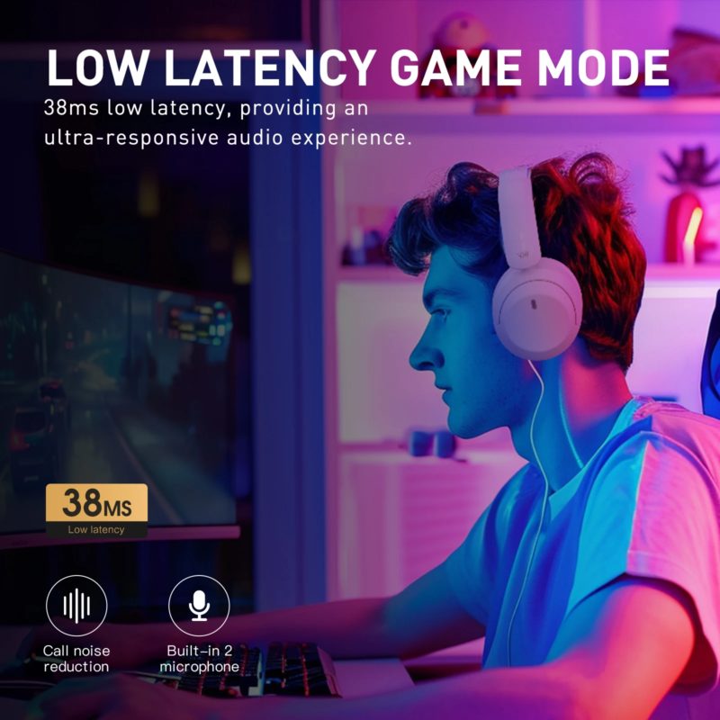 Casque audio iKF T3, Bluetooth 5.3, suppression active du bruit, haute résolution et faible latence, 125 heures de lecture – Image 6