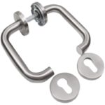 Ensemble de poignées de porte en acier inoxydable 304, surface brossée, porte coupe-feu, haute qualité – Image 2