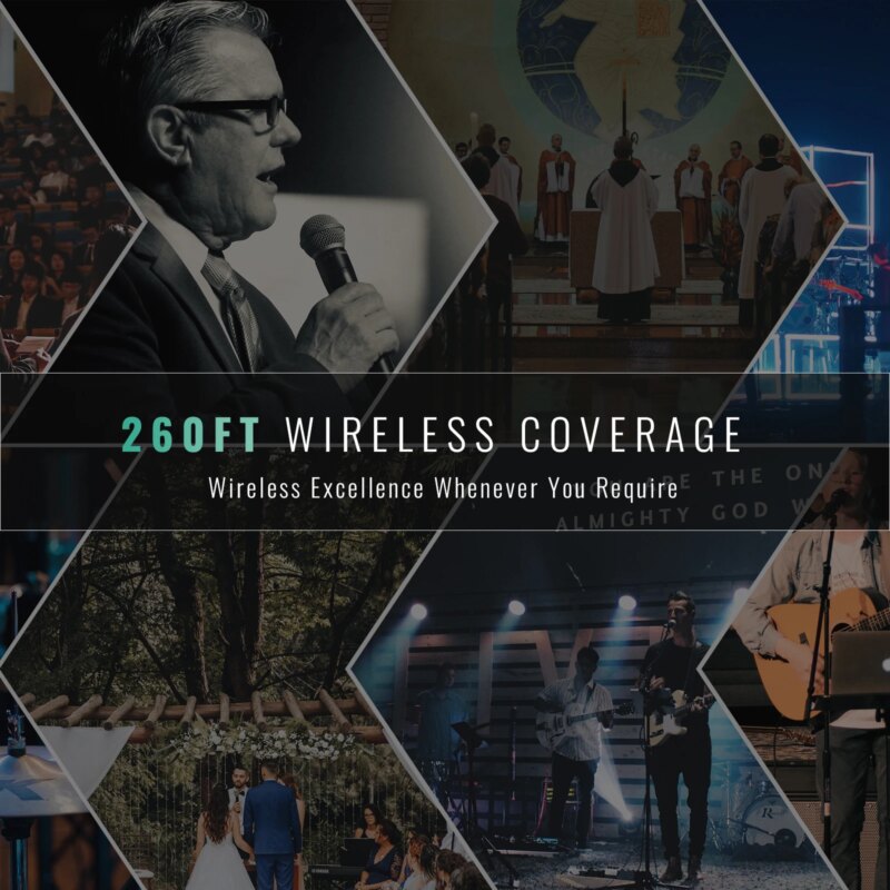 Système de 4 microphones sans fil à fréquence fixe UHF, Plug-and-Go, construction robuste, pour la scène, Karaoké – Image 5