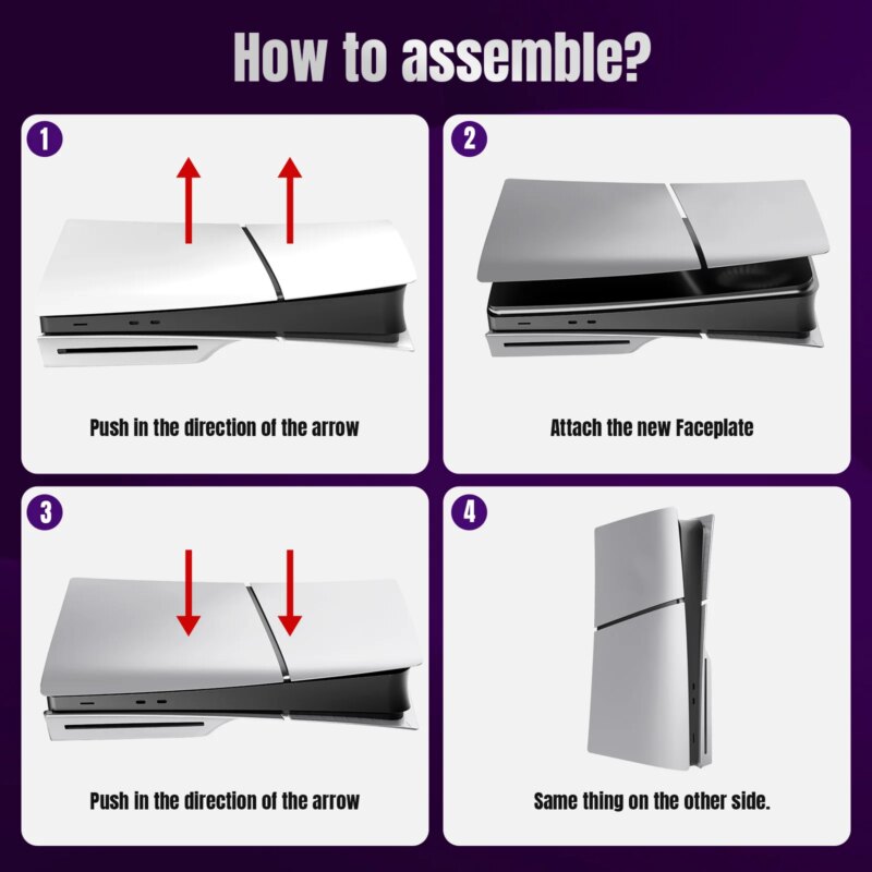 Plaques frontales de remplacement, panneaux avant et arrière rigide en ABS de qualité supérieure, PS5 Slim Disc Edition – Image 6