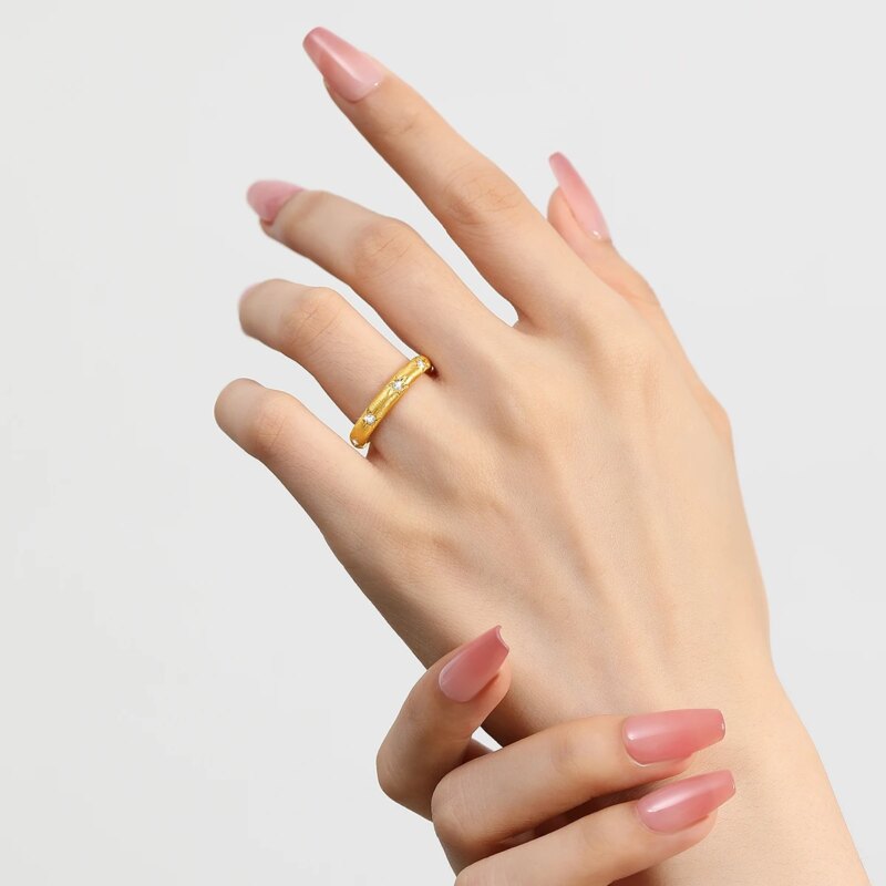 179640-kbv8v5.jpg Bague en Or 18 carats 750, avec diamants Moissanite 0.2 ct – Image 3