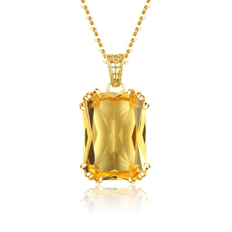 Pendentif en argent plaqué Or 18 ct, avec pierre au choix – Image 1