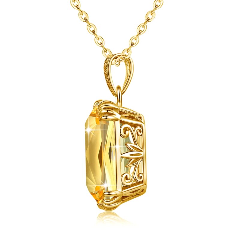 Pendentif en argent plaqué Or 18 ct, avec pierre au choix – Image 4