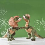 Lot de 2 peluches réalistes, dinosaure Dilophosaurus, Jurassic Park, 50 cm – Image 2