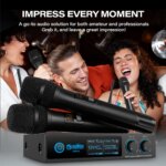 Système de 2 microphones sans fil UHF, à fréquence réglable 520 à 579 MHz, entièrement en métal – Image 5