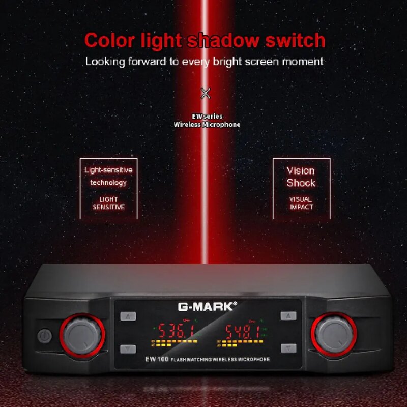 Système de 2 microphones sans fil UHF, fréquence réglable, 520 à 580 MHz – Image 3