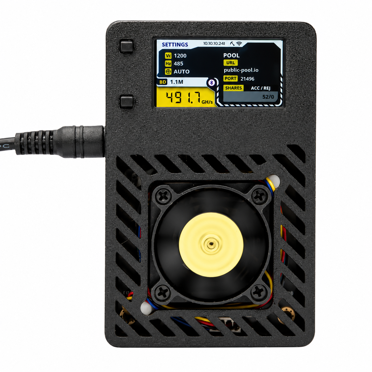 NerdAxe Ultra 500 GH/s – Micro Mineur Bitcoin ASIC BM1366 S19XP, Écran IPS 1,9", 12W
