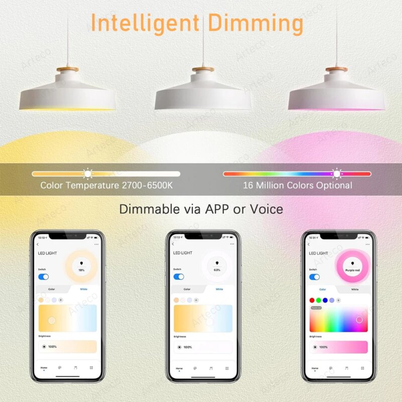 Lot de 3 ampoules LED RGB intelligentes, Wifi / Zigbee 3.0, 2700K à 6500K, GU10, 220V – Image 5