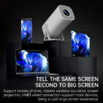 Projecteur et console de jeux Android 11, 2 en 1, 3000 jeux vidéo, 2 manettes sans fils, 1280x720P, WiFi 6 – Image 5