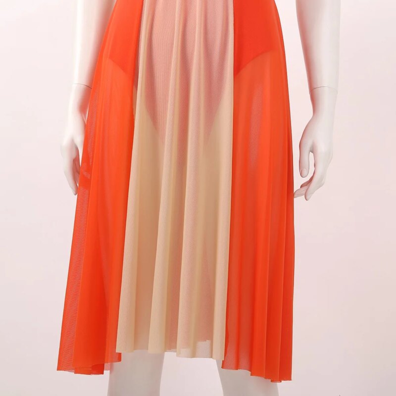 180978-egrb2t.jpg Robe de danse sans manches, patinage artistique, justaucorps, bretelles spaghetti, en maille – Image 5