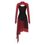 Costume de danse, patinage artistique, ballet, justaucorps, manches longues, mousseline – Image 8