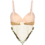 Soutien-gorge de danse orientale, latine, bretelles réglables, paillettes brillantes, costume de performance – Image 2