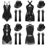 Costume de danse latine, patinage artistique, justaucorps à franges, ensemble pour performance sur scène