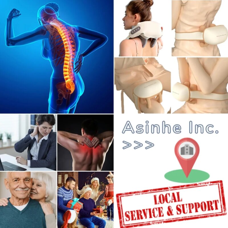 Appareil de massage du cou et d'épaules sans fil, avec chaleur, pétrissage Shiatsu, fonction de chauffage – Image 6