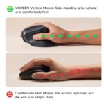 Souris verticale Silent Touch M571, sans fil 2,4 GHz, ergonomique, 6 boutons, 4000 DPI – Image 2