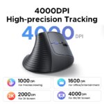 Souris verticale Silent Touch M571, sans fil 2,4 GHz, ergonomique, 6 boutons, 4000 DPI – Image 5