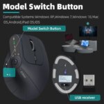 Souris verticale JOM001, sans fil 2,4 GHz, Bluetooth 5.1, ergonomique, rechargeable, 2400 DPI – Image 6