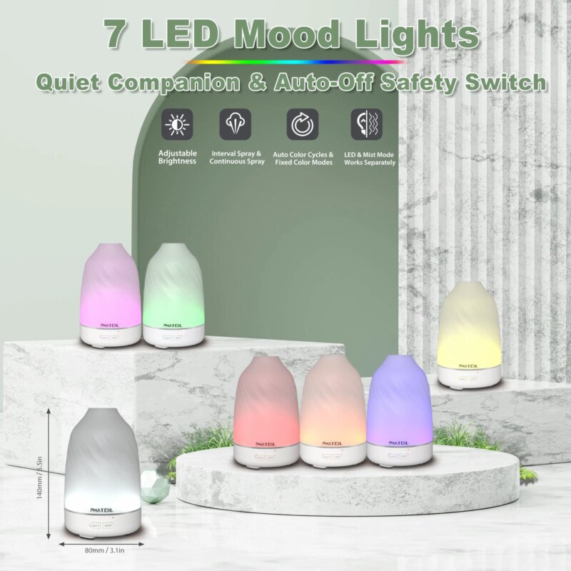 Ensemble de 6 huiles essentielles avec diffuseur d'aromathérapie de 120 ml – Image 4