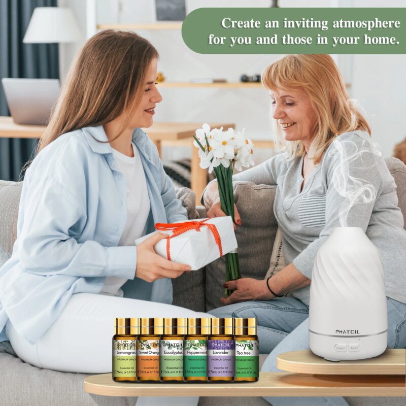 Ensemble de 6 huiles essentielles avec diffuseur d'aromathérapie de 120 ml – Image 6