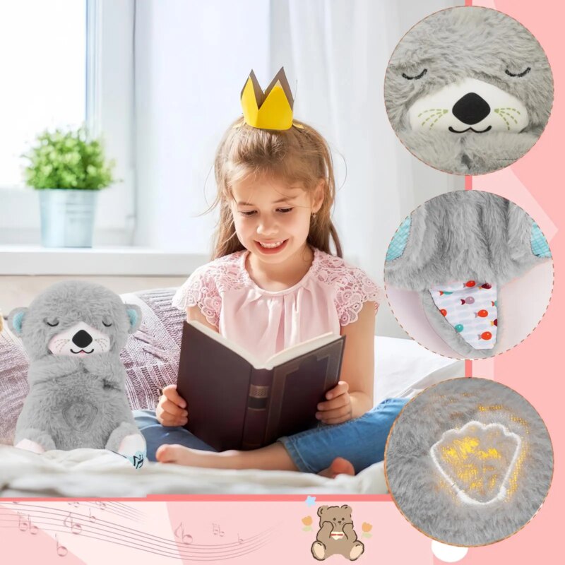 Peluche de loutre mignonne et apaisante, avec lumière, pour apaiser l’anxiété, 30 cm – Image 5