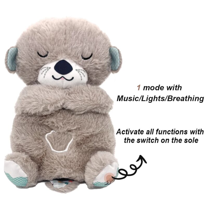 Peluche de loutre mignonne et apaisante, avec lumière, pour apaiser l’anxiété, 30 cm – Image 6