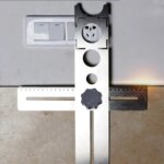 Règle universelle réglable résistante à 360°, avec 3 scie-cloches, guide de perçage pour Céramique, Marbre, Verre – Image 3