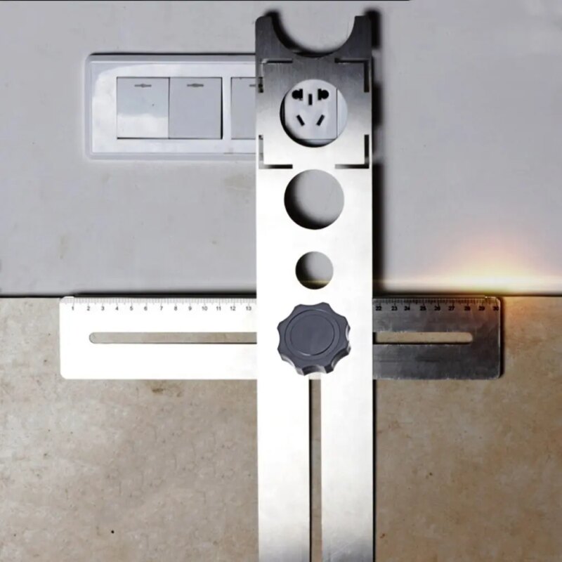 Règle universelle réglable résistante à 360°, avec 3 scie-cloches, guide de perçage pour Céramique, Marbre, Verre – Image 3